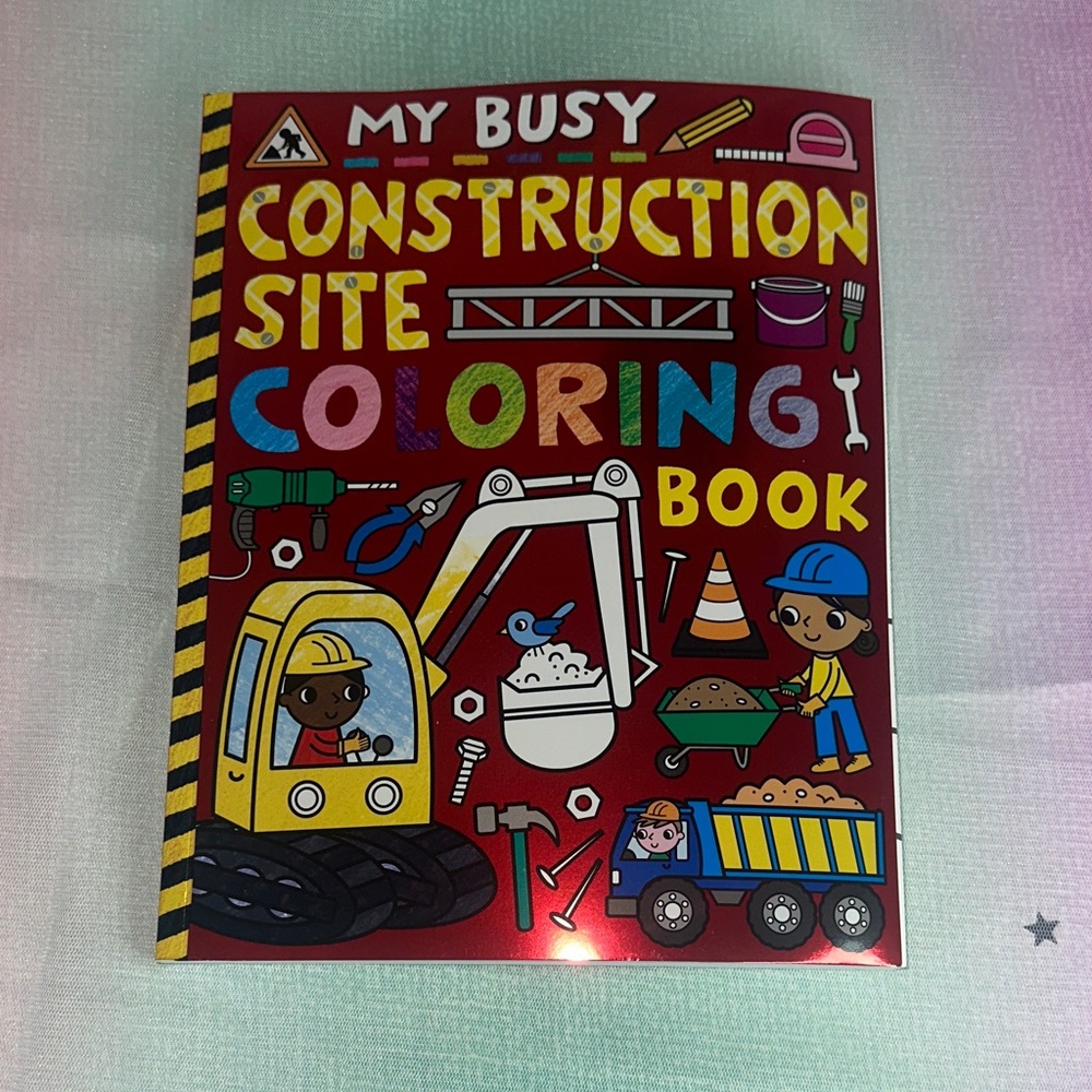 My Busy Construction Site Coloring Book - Red Cover